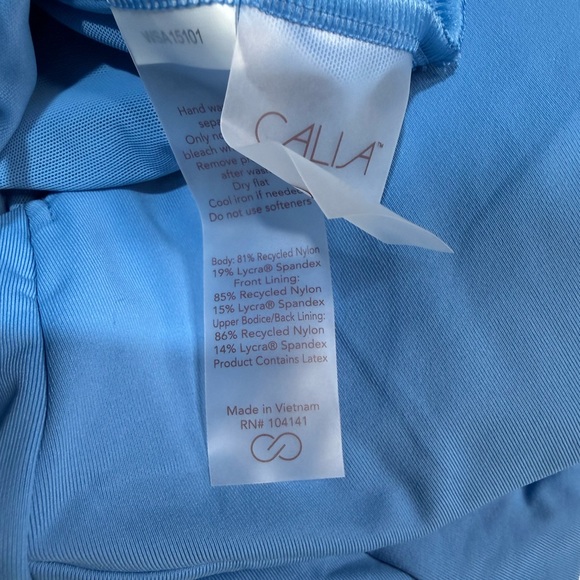 CALIA Women's Swim Triangle Strappy Back One Piece Blue Size 16 Padded New - Picture 7 of 9